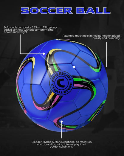 Brasilia Soccer Ball Size 2 & Size 3 & Size 4 & Size 5 - Match Soccer Ball - 5 Colors - Kids, Youth & Adult Soccer Players