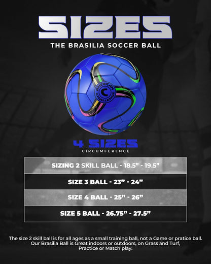 Brasilia Soccer Ball Size 2 & Size 3 & Size 4 & Size 5 - Match Soccer Ball - 5 Colors - Kids, Youth & Adult Soccer Players